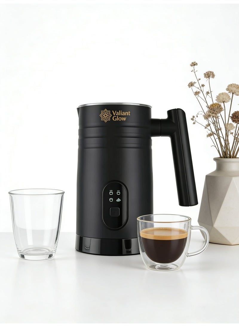 توهج شجاع جهاز خفق الحليب، جهاز تبخير الحليب الكهربائي 4 في 1، 4 أوضاع لخفق الحليب، صانع رغوة ساخن وبارد أوتوماتيكي ومدفئ حليب للاتيه والكابتشينو والماكياتو، 400 وات (أحدث إصدار 2026) - Image 4